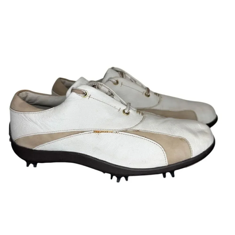 Footjoy LoPro Shoes Womens 7 N Golf Sneakers White Leather Lace Up 97131